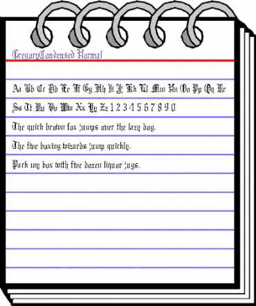 GregoryCondensed Normal animated font preview