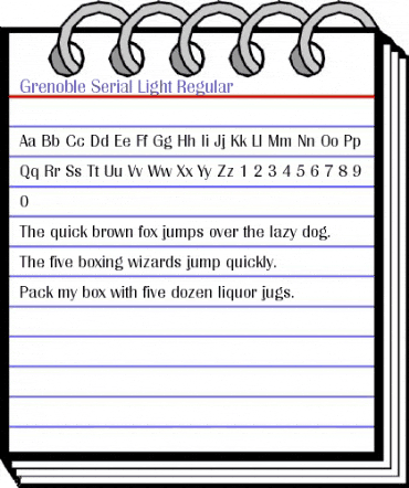 Grenoble-Serial-Light Regular animated font preview