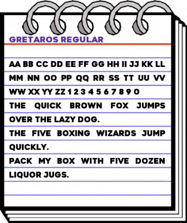 Gretaros Regular animated font preview