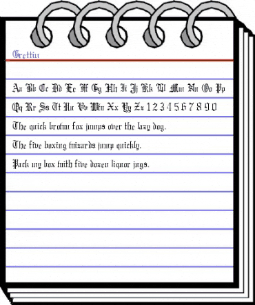 Grettin Regular animated font preview