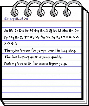 GriegoOnePKA Regular animated font preview