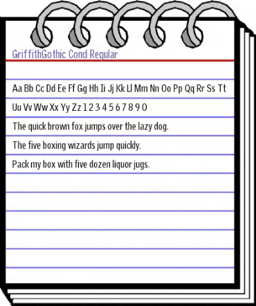 GriffithGothic Cond Regular Regular animated font preview