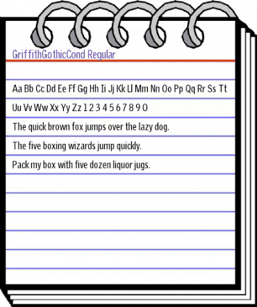 GriffithGothicCond Regular animated font preview