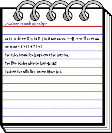 Grindcore Records Regular animated font preview