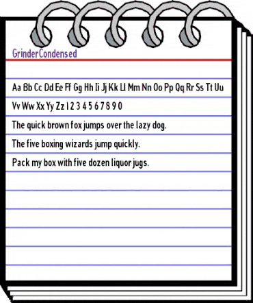 GrinderCondensed Regular animated font preview