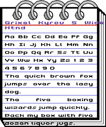 Grixel Kyrou 5 Wide Bold Xtnd Regular animated font preview