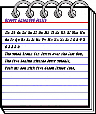 GroovyExtended Italic animated font preview