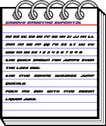 Groovy Smoothie Super-Italic Italic animated font preview