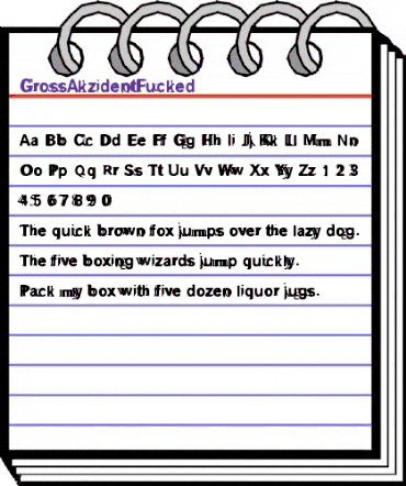 GrossAkzidentFucked Regular animated font preview