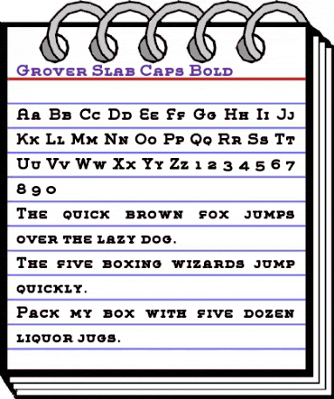 Grover Slab Caps Bold animated font preview