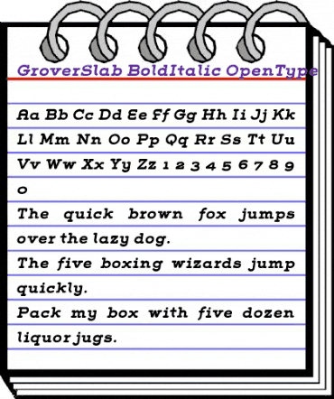 Grover Slab Bold Italic animated font preview Grover Slab Bold Italic animated font preview