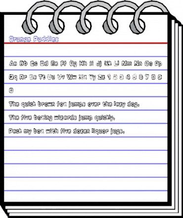 Grunge Puddles Regular animated font preview