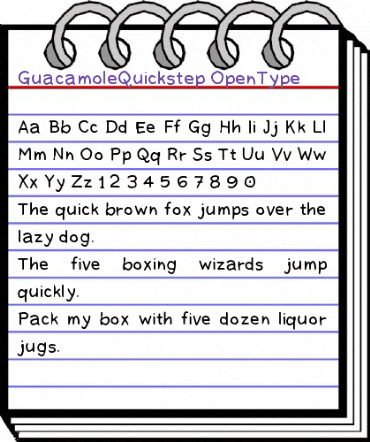 Guacamole Quickstep Regular animated font preview