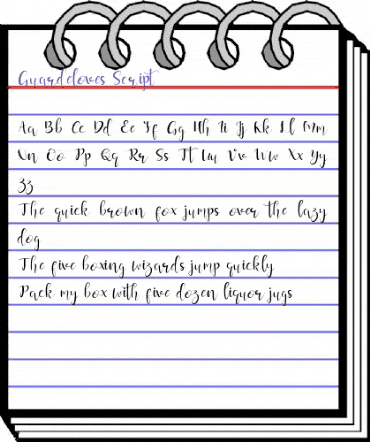 Guardeloves Regular animated font preview