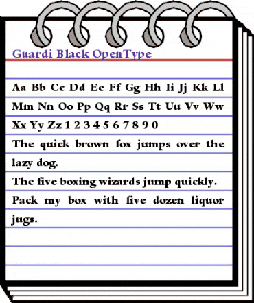 Guardi 95 Black animated font preview