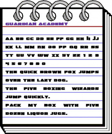 Guardian Academy Regular animated font preview