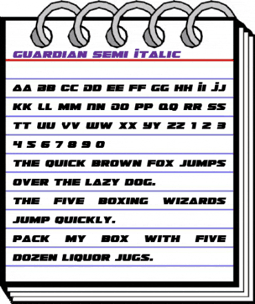 Guardian Semi-Italic Semi-Italic animated font preview