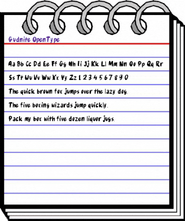 Gudnite Regular animated font preview