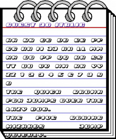 Guest 3D Italic animated font preview