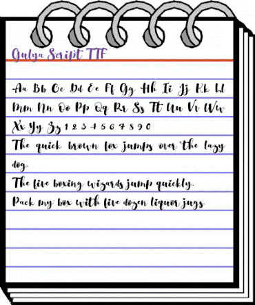 Gulya Script Regular animated font preview