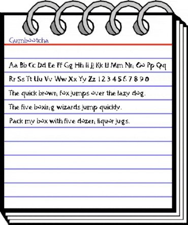 Gumbootcha Regular animated font preview