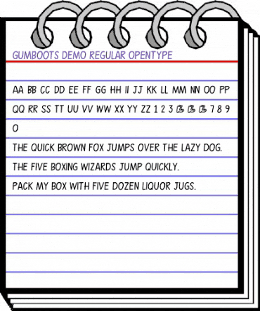 Gumboots DEMO Regular animated font preview