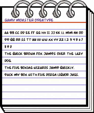 Gumy Monster Regular animated font preview