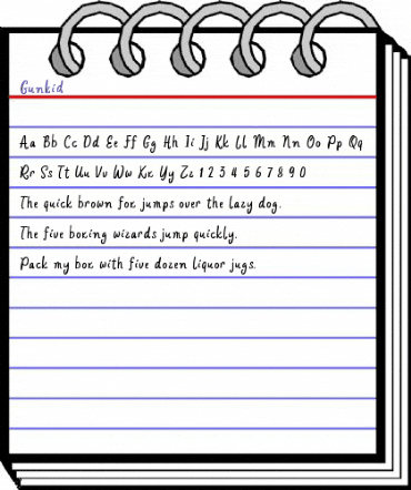 Gunkid Regular animated font preview