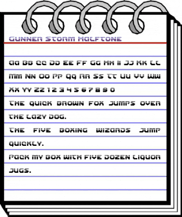 Gunner Storm Halftone Regular animated font preview