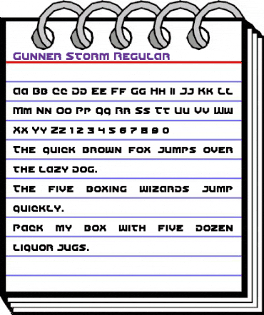 Gunner Storm Regular animated font preview