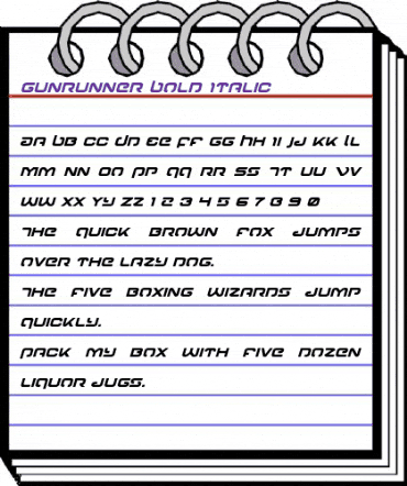 Gunrunner Bold Italic Bold Italic animated font preview