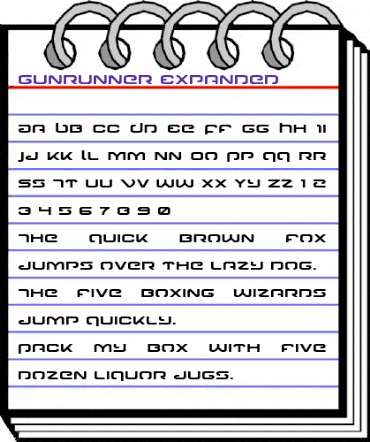 Gunrunner Expanded Expanded animated font preview