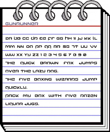 Gunrunner Regular animated font preview