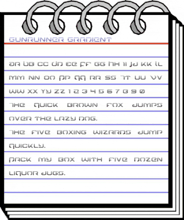 Gunrunner Gradient Regular animated font preview