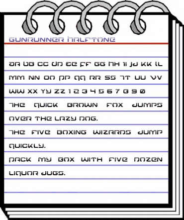 Gunrunner Halftone Halftone animated font preview