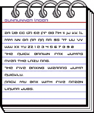 Gunrunner Laser Regular animated font preview