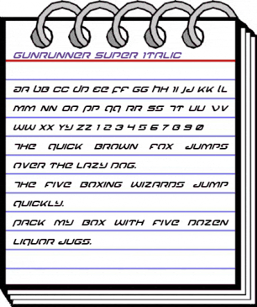 Gunrunner Super-Italic Italic animated font preview Gunrunner Super-Italic Italic animated font preview