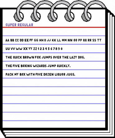 Guper Regular animated font preview