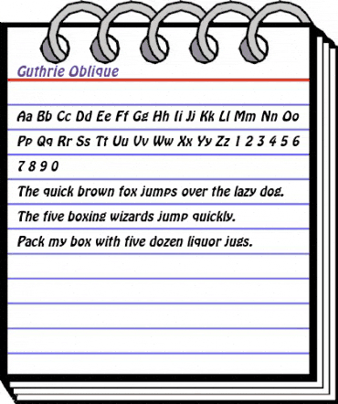 Guthrie Oblique animated font preview