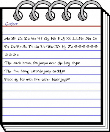 Gutiner Regular animated font preview