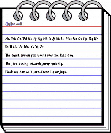 Guttenwell Regular animated font preview
