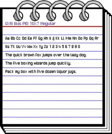 GVB Bus PID 10x7 Regular animated font preview