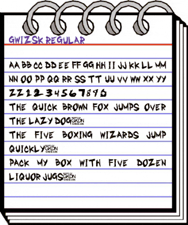 GwizsK Regular animated font preview