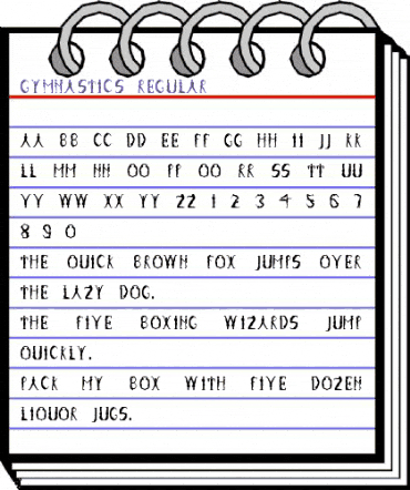 Gymnastics Regular animated font preview