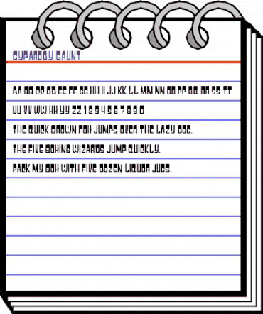 Gyparody Gaunt Regular animated font preview