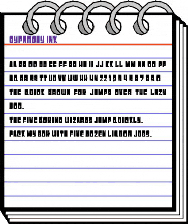 Gyparody Ink Regular animated font preview