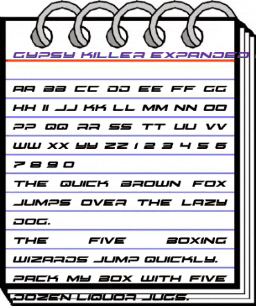 Gypsy Killer Expanded Italic Expanded Italic animated font preview