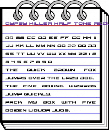 Gypsy Killer Half-Tone Regular animated font preview