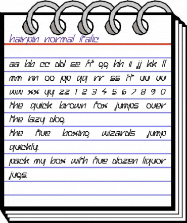 Hairpin-Normal iTALIC Italic animated font preview