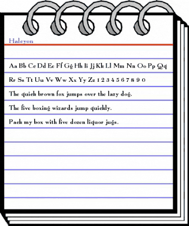 Halcyon Regular animated font preview